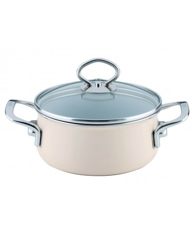 Garnek Riess niski z pokrywą 1,0l 16cm Avorio