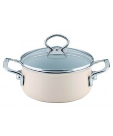 Garnek Riess niski z pokrywą 1,0l 16cm Avorio