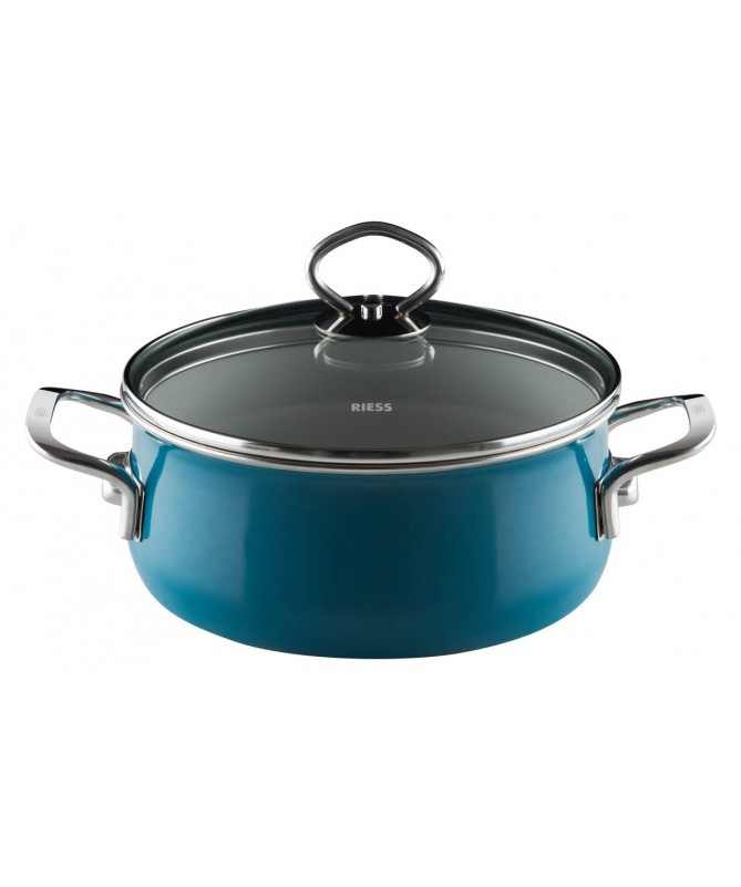 Garnek niski z pokrywą 16cm Aquamarin Riess Garnek niski z pokrywą 16cm Aquamarin Riess