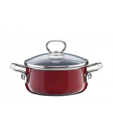 Garnek niski z pokrywą 16cm Rosso Riess