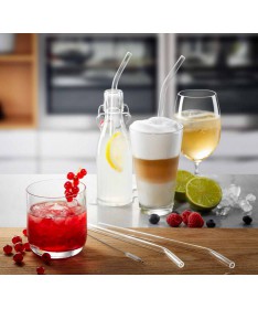 Zestaw 4 słomek szklanych 23cm FUTURE