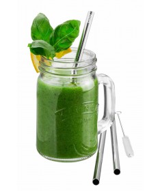 Zestaw 4 słomek stalowych 18cm FUTURE