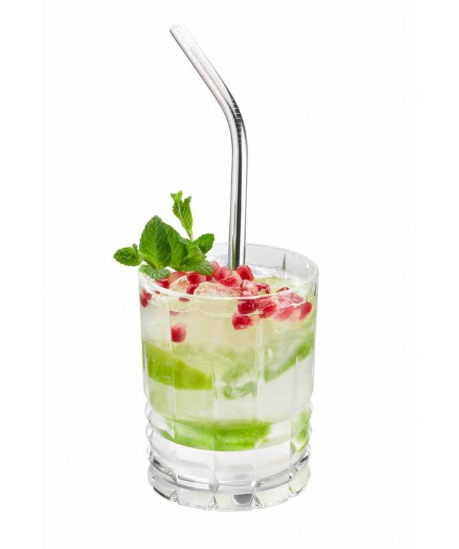 Zestaw 4 słomek stalowych 23cm FUTURE