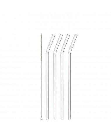 Zestaw 4 słomek szklanych 23cm CIAO