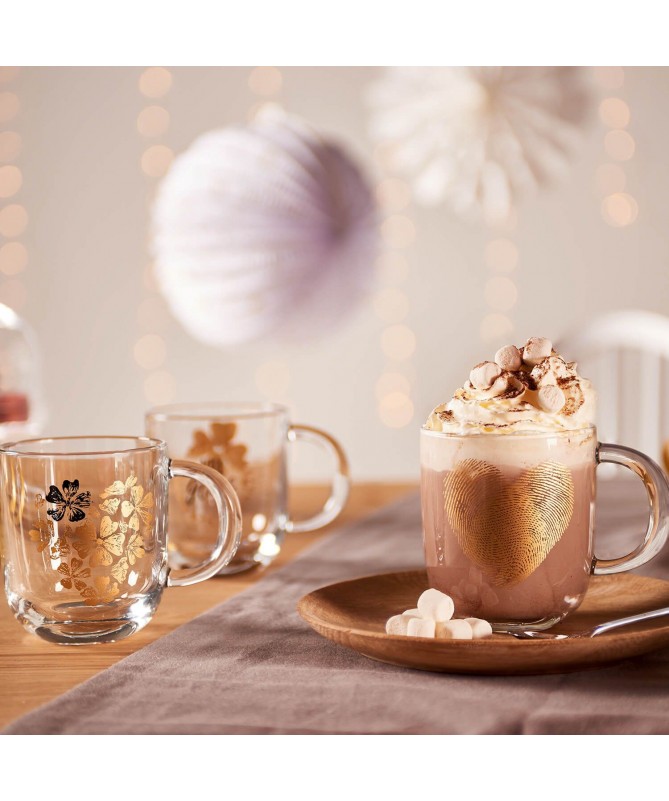 Szklanka 0,4l serce z kwiatów... EMOZIONE