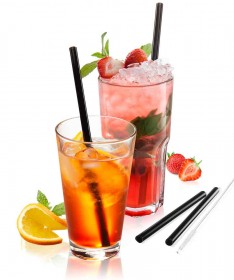 Zestaw 4 słomek FUTURE, 23cm, czarne