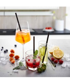 Zestaw 4 słomek FUTURE, 23cm, czarne