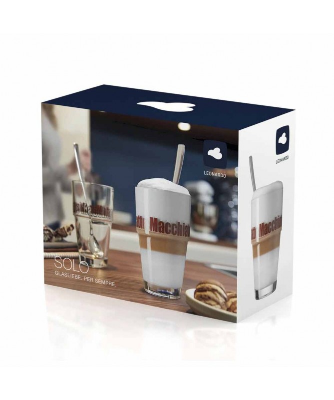 Zestaw 2 szklanek z łyżeczkami Latte Solo -...