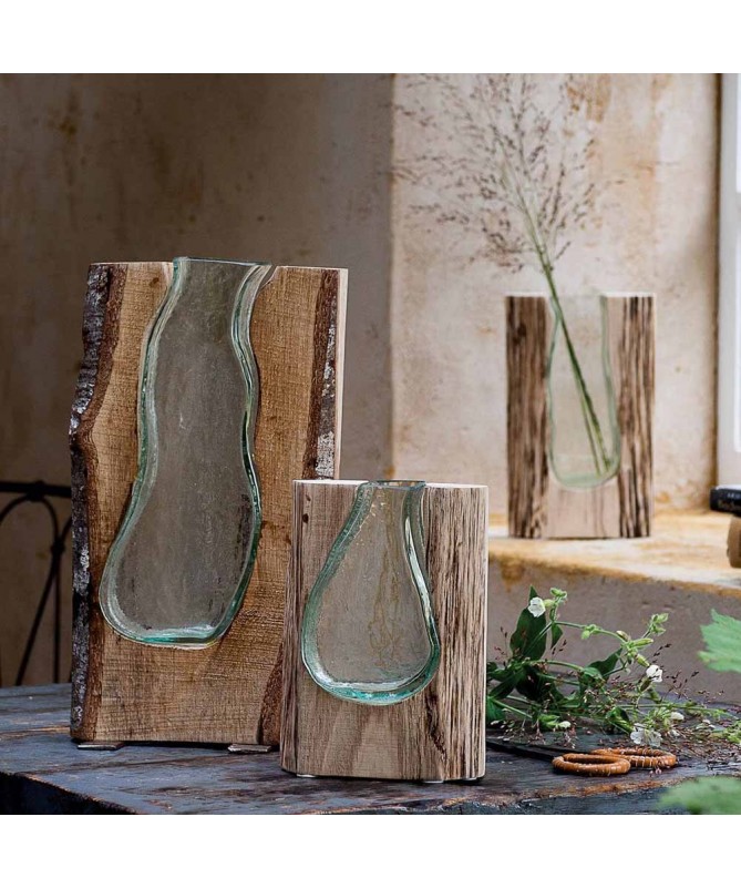 Wazon drewno/szkło 36 Casolare - Leonardo