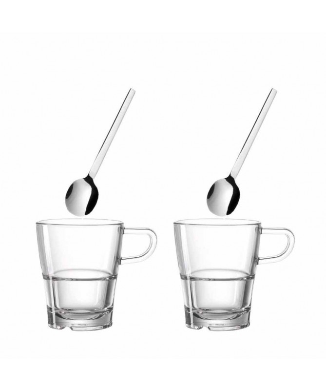 Zestaw 2 szklanek z łyżeczkami do kawy/herbaty Senso - Leonardo