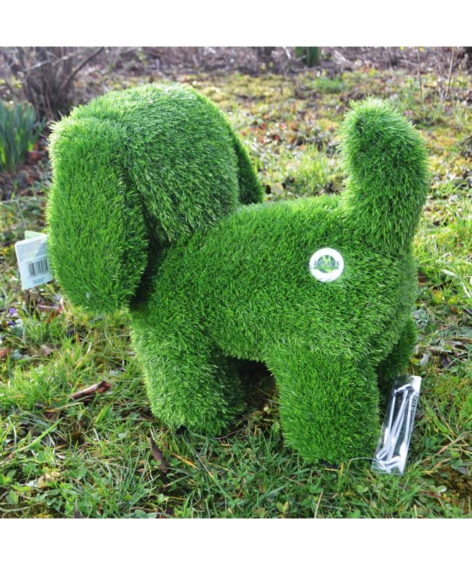 Figurka rzeźba ze sztucznej trawy PIES STOJĄCY...