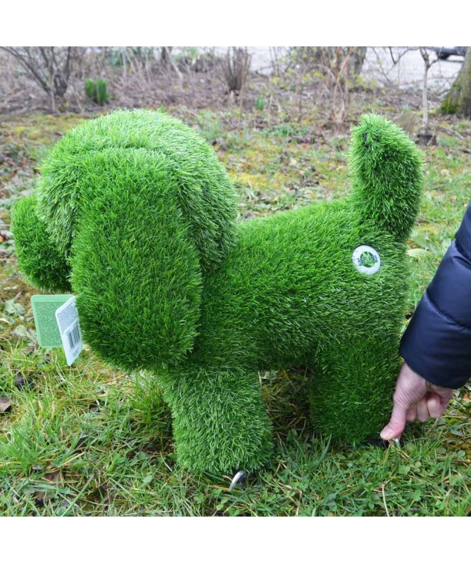 Figurka rzeźba ze sztucznej trawy PIES STOJĄCY...