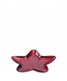 Talerz gwiazda czerwona 23cm DECORA