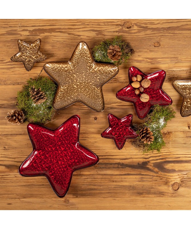 Talerz gwiazda czerwona 23cm DECORA