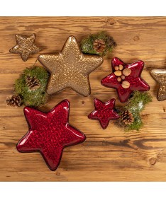 Talerz gwiazda czerwona 23cm DECORA