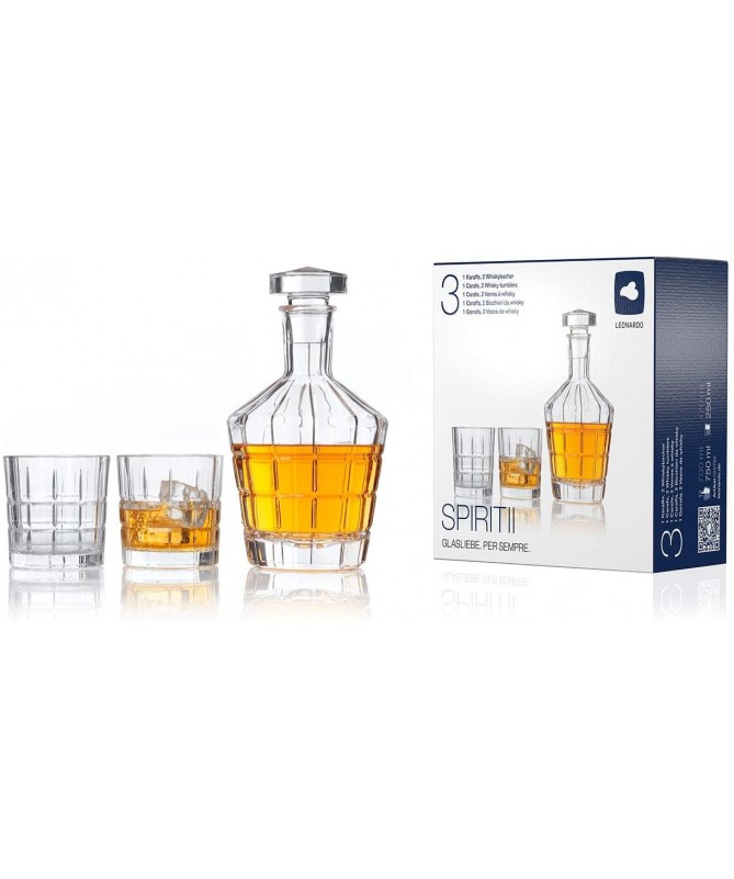 Kpl. karafka + 2szkl. do whisky SPIRITII