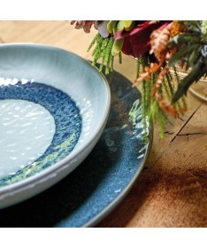 Talerz płaski 27cm niebieski 6szt MATERA