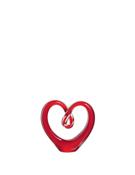 Serce szklane czerwone