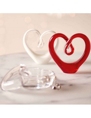 Serce szklane czerwone
