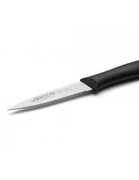 Nóż do obierania 85mm ząbki czarny NOVA