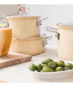 RIESS - Garnek wysoki z pokrywą 4,0l 20cm Avorio