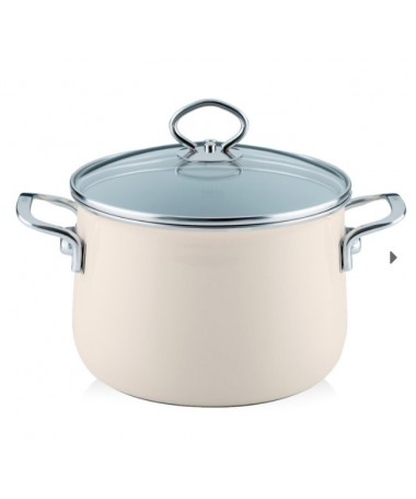 RIESS - Garnek wysoki z pokrywą 4,0l 20cm Avorio