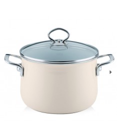 RIESS - Garnek wysoki z pokrywą 4,0l 20cm Avorio