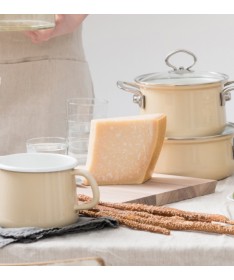 RIESS - Garnek wysoki z pokrywą 6,5l 24cm Avorio