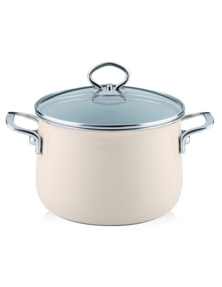 RIESS - Garnek wysoki z pokrywą 6,5l 24cm Avorio