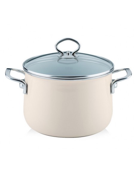 RIESS - Garnek wysoki z pokrywą 2,0 16cm Avorio