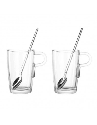 Zestaw 2cz. szklanek z łyżeczkami 365ml LOOP