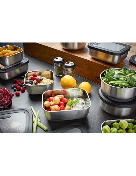 Pojemnik stalowy PROVIDO, kwadaratowy 900ml