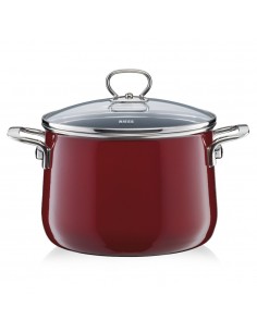 RIESS - Garnek wysoki z pokrywą 24cm Rosso