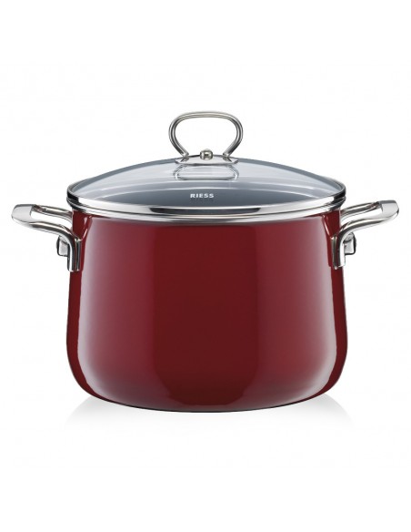 RIESS - Garnek wysoki z pokrywą 24cm Rosso