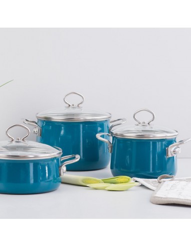 RIESS - Garnek wysoki z pokrywą 2,0 16cm Aquamarin