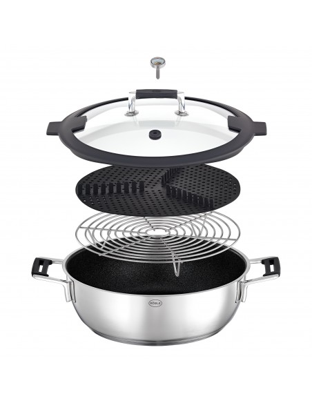 ROESLE - Brytfanna do gotowania na parze z pokrywą 28cm Silence PRO
