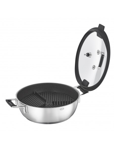 ROESLE - Brytfanna do gotowania na parze z pokrywą 28cm Silence PRO