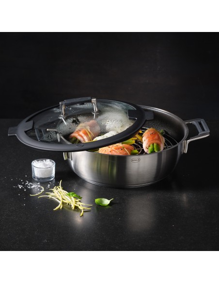 ROESLE - Brytfanna do gotowania na parze z pokrywą 28cm Silence PRO