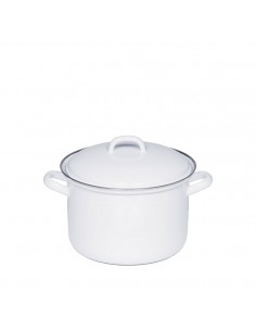 RIESS - Garnek wysoki z pokrywą 1l 14cm Classic WEISS