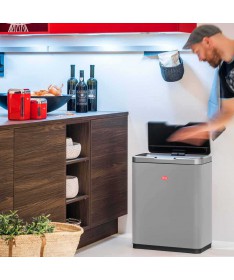 Kosz na śmieci chłodny szary MATT i.Master Double Wesco