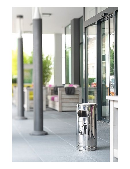 Kosz na śmieci z popielniczką stal nierdzewna WESCO