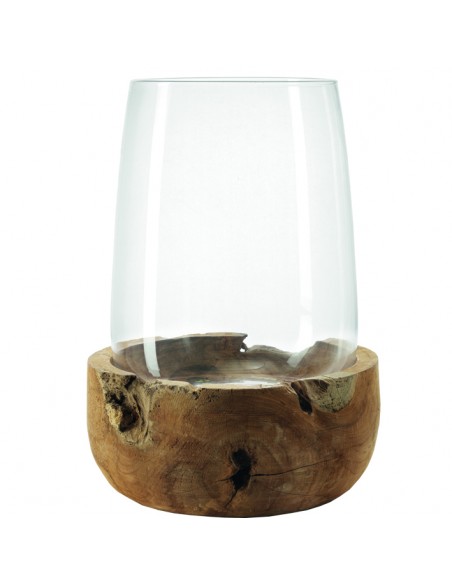 Leonardo - Lampion z tekową podstawą 45 cm Terra