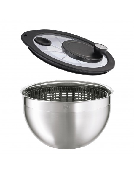 Suszarka wirówka do sałaty szklana pokrywą 24cm - Roesle