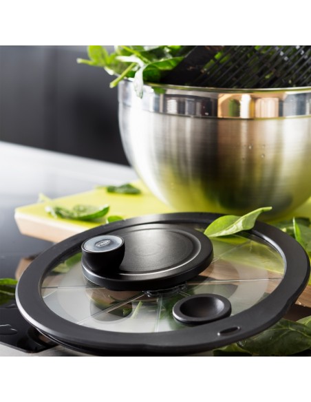 Suszarka wirówka do sałaty szklana pokrywą 24cm - Roesle