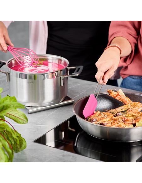 Łopatka silikonowa do ciasta różowa szeroka - Roesle