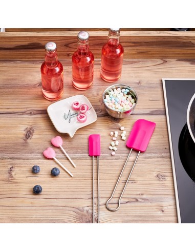 Łopatka szpatuła do ciasta różowa wąska - Roesle