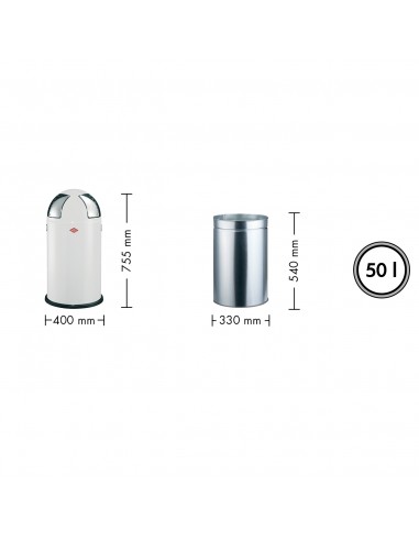 Kosz na śmieci piaskowy matt 50l Push Two Wesco