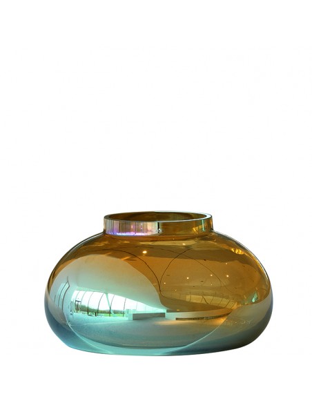 Leonardo - Wazon szklany złoty 18cm Poesia