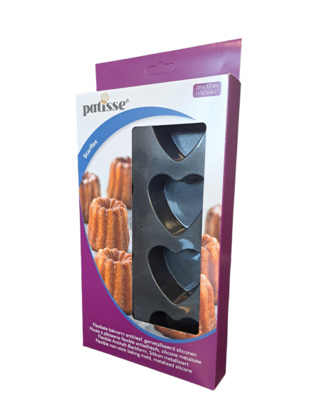 Silikonowa forma na 6 mini serc 29x17cm STARFLEX - Patisse