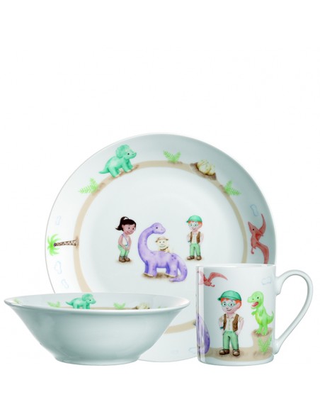 Zestaw 3cz naczyń dla dzieci dinozaur BAMBINI AVVENTURA - Leonardo